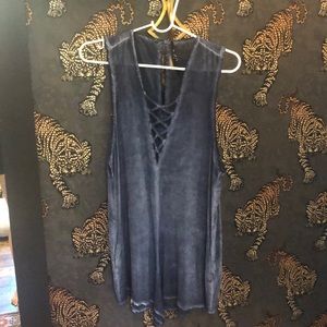 Blue life romper with pockets! Sz m